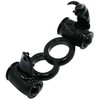 Baile For Him Baile Sweet Ring Double Rabbit Dual Vibrating Silicone Ring Juodas