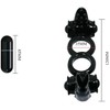 Baile For Him Baile Sweet Ring Double Rabbit Dual Vibrating Silicone Ring Juodas