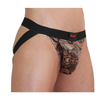 BURN JOCK SNAKE Juodas M - Premium Mesh Jockstrap with Shiny Accents
