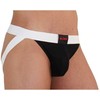 BURN 004 Men's Athletic Jockstrap Shiny Juodas/Baltas S - Comfort &amp; Style