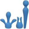Mėlyna CalExotics Couture Collection Wand Kit Mėlyna - 10-Speed Silicone Massager