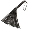 CalExotics Nocturnal Leather Flogger Juodas - Precision Handle &amp; Soft Straps