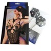 Chilirose Accesories Chilirose CR 4675 Self-Adhesive Nipple Covers Juodas with Sidabrinis Chain