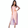 Rožinė Chilirose CR 3716 Long Babydoll Rožinė S/M - Elegant Satin Lingerie Set