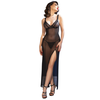 Chilirose Babydolls Chilirose CR 4723 Elegant Long Lace Nightdress &amp; Thong Set Juodas L