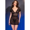 Chilirose Babydolls Chilirose CR 4830 Elegant Sheer Babydoll with Lace Juodas Size L