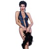 Chilirose Bodies Mėlyna Chilirose CR 4479 Mėlyna Lace Bodysuit S/M - Elegant Floral Design