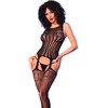Chilirose Bodies Chilirose CR 4855 Bodystocking Juodas S/L - Mesh with Ornate Detailing