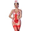 Chilirose Costumes Chilirose CR 4631 Nurse Costume Set Raudona L/XL - 4-Piece Bodysuit Kit