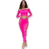 Chilirose Sets Chilirose CR 4632 Seamless Top &amp; Leggings Set Fuchsia S/L