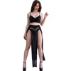Chilirose Sets Chilirose CR 4672 Juodas Set XL with Golden Chains - Top, Skirt &amp; Thong