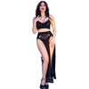 Chilirose Sets Chilirose CR 4672 Juodas Set XL with Golden Chains - Top, Skirt &amp; Thong