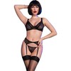 Chilirose Sets Chilirose CR 4692 Four-Piece Lace Lingerie Set Juodas Size M