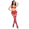 Chilirose Sets Chilirose CR 4716 Three-Piece Faux Leather Set Raudona Size L