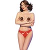 Chilirose Sets Chilirose CR 4839 Festive Set Raudona L/XL - Holiday Pom-Pom Nipple Covers &amp; Panties