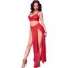 Chilirose Sets Chilirose CR-4850 Raudona Tulle Set XL with Gold Accents - Top &amp; Leggings