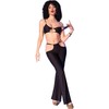 Chilirose Sets Chilirose CR 4851 Juodas Set - Top &amp; Leggings with Gold Accents, Size M