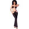 Chilirose Sets Chilirose CR 4851 Juodas Top &amp; Leggings Set with Gold Accents Size S