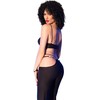 Chilirose Sets Chilirose CR 4851 Juodas Set - Top &amp; Leggings with Gold Accents, Size L