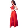 Chilirose Sets Chilirose CR 4857 Raudona Sheer Top &amp; Wide-Leg Pants Set XL