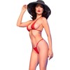 Chilirose Summer Chilirose CR 4840 Micro Bikini Raudona S/M - Shimmering Tulle &amp; Jewel Accents