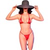 Chilirose Summer Chilirose CR 4840 Micro Bikini Raudona S/M - Shimmering Tulle &amp; Jewel Accents