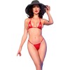 Chilirose Summer Chilirose CR 4840 Micro Bikini Raudona S/M - Shimmering Tulle &amp; Jewel Accents