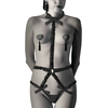 Coquette Accessories Coquette Chic Desire Elastic Harness Set with Nipple Covers Juodas