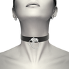 Coquette Accessories Coquette Chic Desire Vegan Leather Choker Double Ring Juodas 400mm