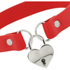 Coquette Accessories Coquette Chic Desire Vegan Leather Choker Raudona with Heart &amp; Key Accent 40cm