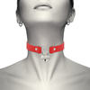 Coquette Accessories Coquette Chic Desire Vegan Leather Choker Raudona with Heart &amp; Key Accent 40cm