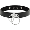Coquette Accessories Coquette Chic Desire Vegan Leather Choker Double Ring Juodas 400mm