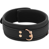 Coquette Fantasy Coquette Chic Desire Vegan Leather Collar with Metal Chain, Juodas