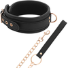 Coquette Fantasy Coquette Chic Desire Vegan Leather Collar with Metal Chain, Juodas