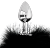 Darkness Anal Darkness Juodas Tail Plug 7 cm - Silicone Model with Faux Fur Accent