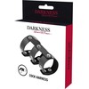 Darkness Bondage Darkness Adjustable Dual Leather Intimate Ring - Juodas, Custom Fit
