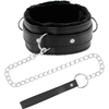Darkness Bondage Darkness Comfort Collar with Leather Chain - Adjustable Padded Restraint