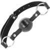 Darkness Bondage Darkness Adjustable Juodas Ball Gag with Leather Strap - One Size