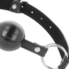 Darkness Bondage Darkness Adjustable Juodas Ball Gag with Leather Strap - One Size