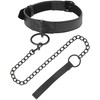 Darkness Bondage Darkness Adjustable Juodas Neoprene &amp; Semi-Leather Collar with Metal Chain