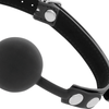 Darkness Bondage Darkness Juodas Silicone Ball Gag with Adjustable Leather Straps