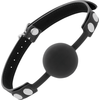 Darkness Bondage Darkness Juodas Silicone Ball Gag with Adjustable Leather Straps