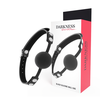 Darkness Bondage Darkness Juodas Silicone Ball Gag with Adjustable Leather Straps