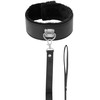 Darkness Bondage Darkness Lined Adjustable Collar with Titanium Chain Juodas