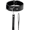 Darkness Bondage Darkness Collar Model 8435565904135 with Leather Chain - Adjustable, Padded, Juodas