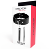 Darkness Bondage Darkness Collar Model 8435565904135 with Leather Chain - Adjustable, Padded, Juodas