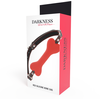 Darkness Bondage Darkness Raudona Bone Silicone Adjustable Gag - Atsparus vandeniui, 14.8 cm