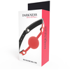 Darkness Bondage Darkness Silicone Gag Raudona - Adjustable Leather Strap, Universal Fit