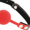 Darkness Bondage Darkness Silicone Gag Raudona - Adjustable Leather Strap, Universal Fit