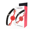 Darkness Bondage Darkness Silicone Gag Raudona - Adjustable Leather Strap, Universal Fit